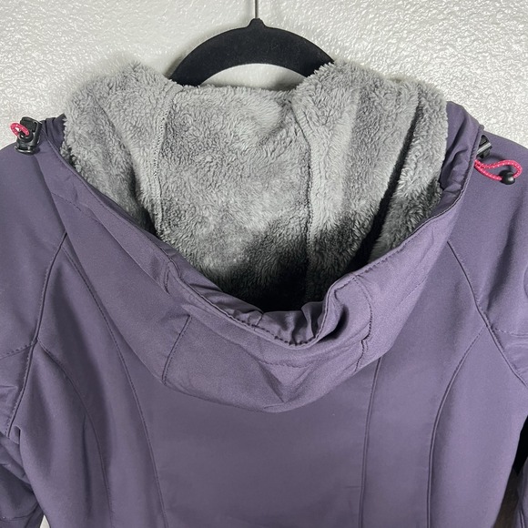 Trespass Purple Women's S Long Softshell Jacket Hooded Fleece Lined Waterproof - Picture 9 of 10